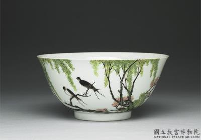 图片[2]-Bowl with willows and swallows in falangcai painted enamels, Qing dynasty, Yongzheng reign (1723-1735)-China Archive